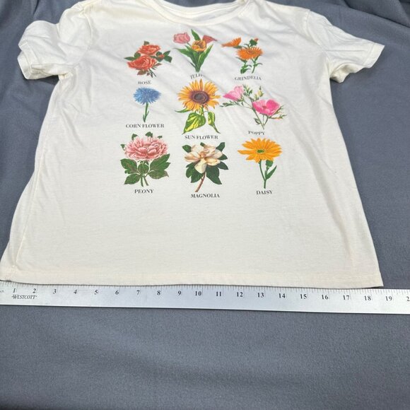 Fifth Sun Womens Size Medium Tee Shirt Floral Graphic White Preowned - Picture 7 of 9